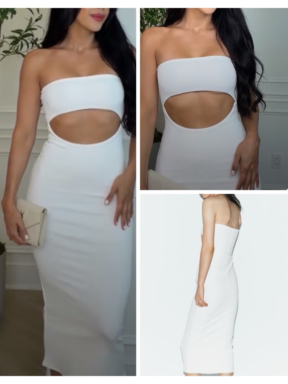 ZARA stretchy cut out strapless dress